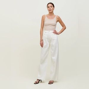 Reformation Pleated Reworked High Rise Wide Leg Jeans